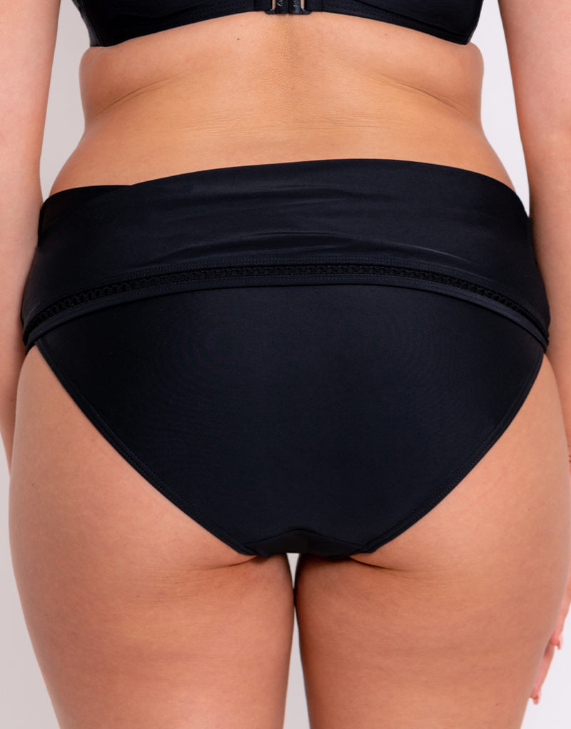 Black fold over bikini bottoms online