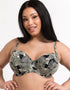 Curvy Kate Ripple Reef Padded Balcony Bikini Top Black Print