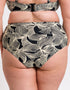 Curvy Kate Ripple Reef High Waist Bikini Brief Black Print