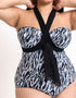 Curvy Kate Wrapsody Bandeau Strapless Multiway Swimsuit Zebra Print