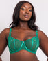 Scantilly Ornate Balcony Bra Emerald