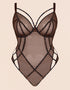 Scantilly Senses Plunge Bodysuit Leopard Brown