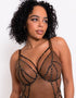 Scantilly Senses Plunge Bodysuit Leopard Brown