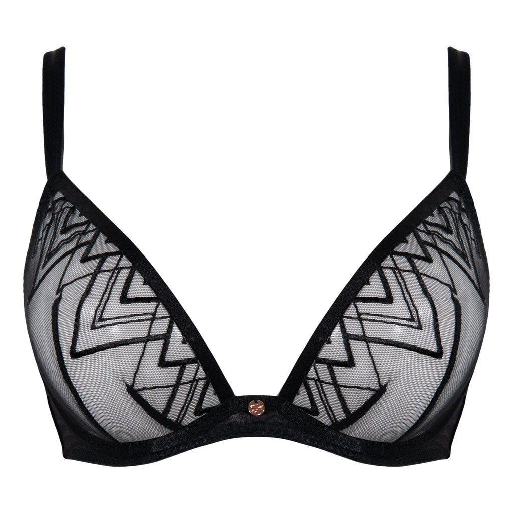 Scantilly Voltage Deep Plunge Bra Black Curvy Kate Uk